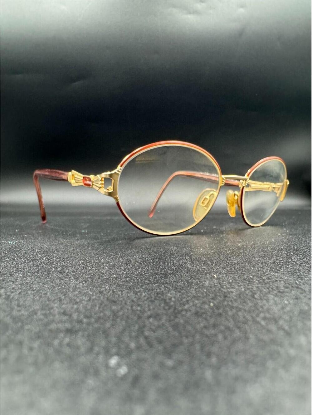 Vintage Carolina Herrera CH-704 Oval Eyeglass Frames Gold Tortoiseshell CH Logo